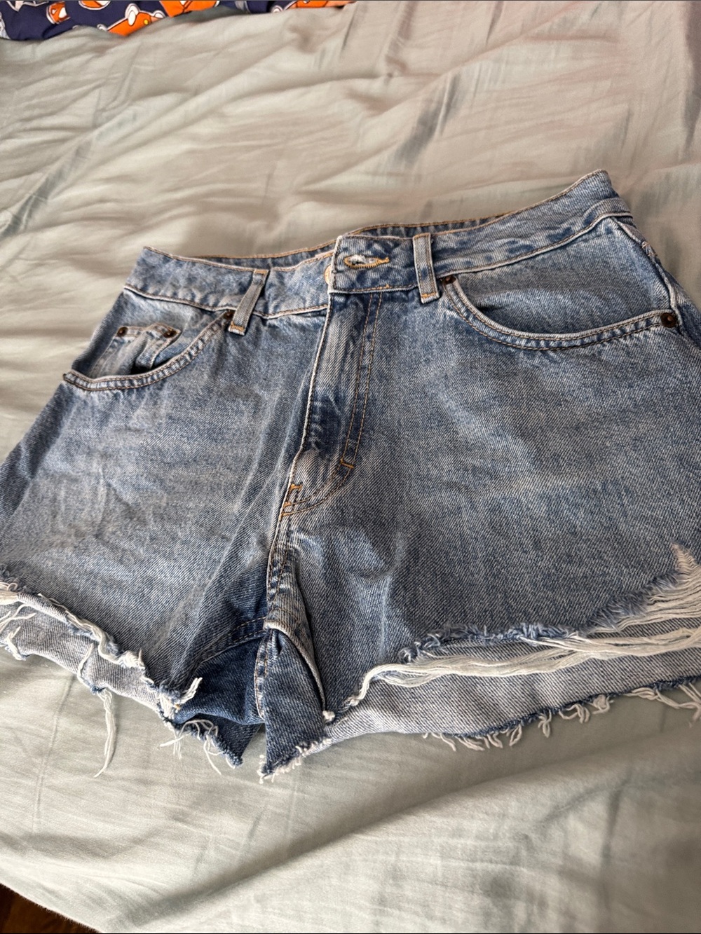 Topshop High-Rise Denim Shorts